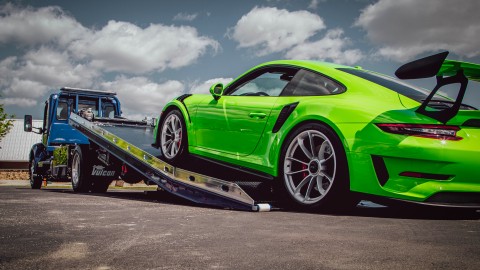 12 series lcg carrier with right approach option loading a porsche 911 gt3 rs